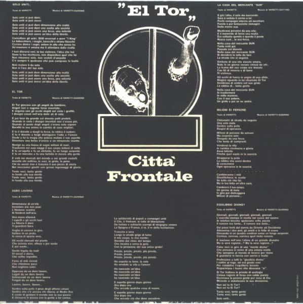 Inner sleeve A, Citta Frontale - El Tor